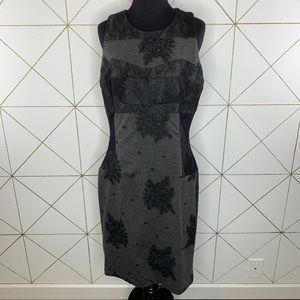 Anthropologie Maeve Lace Flocked Sheath Dress Size Large